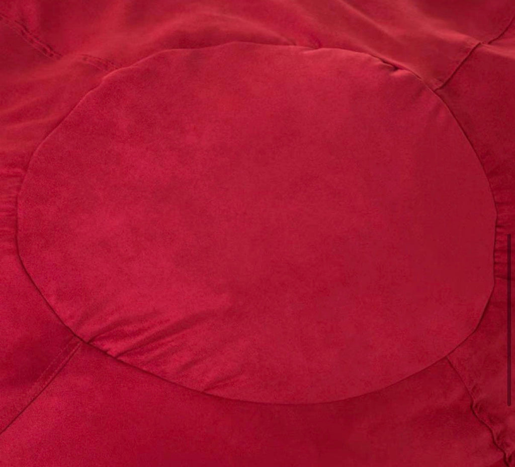 5 ft. Chinese Red Suede Microfiber Double-Stitched Bean Bag