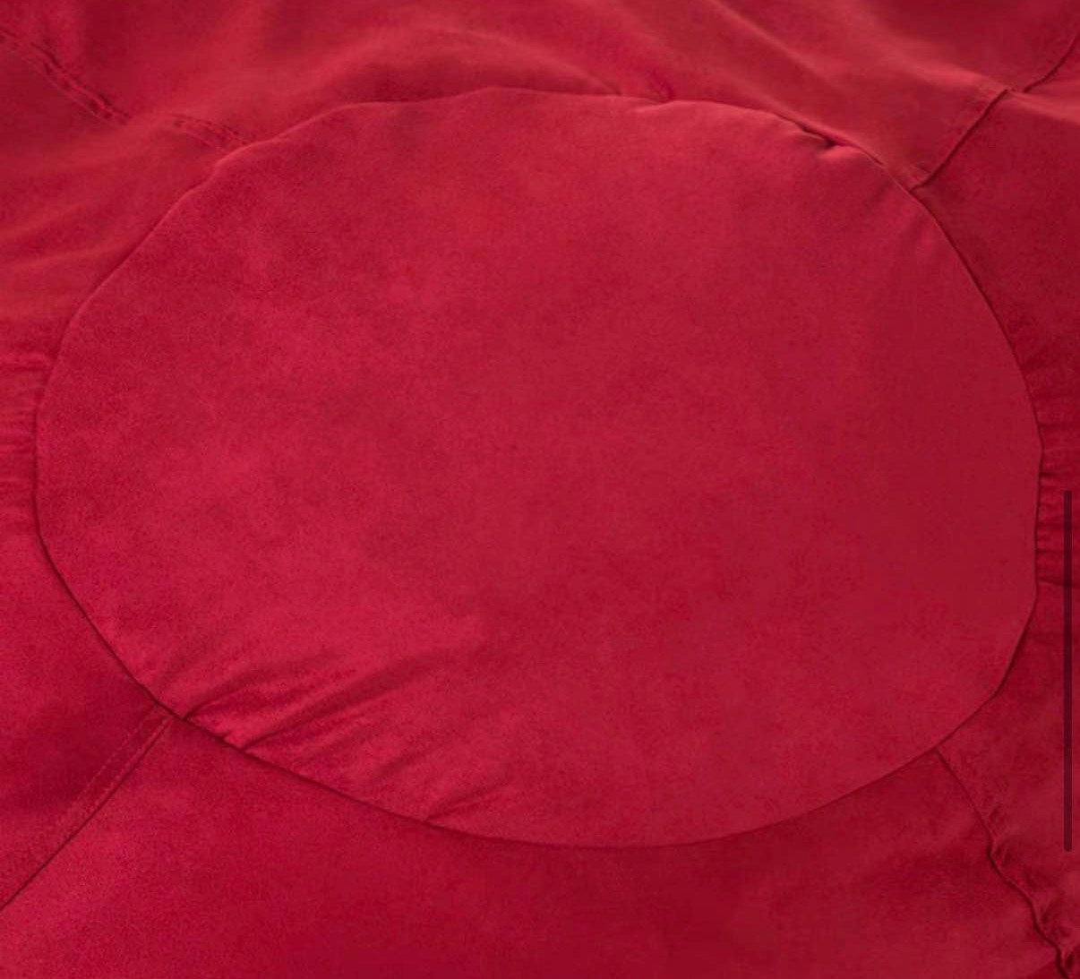 5 ft. Chinese Red Suede Microfiber Double-Stitched Bean Bag