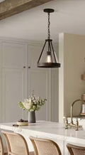 12 in.  Matte Black Rustic Modern Pendant Light