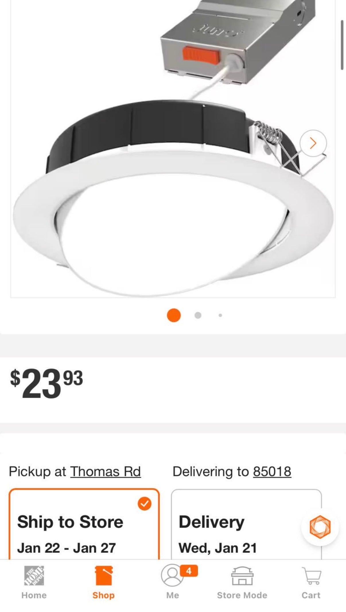 6 in. Selectable  Ultra Slim Canless Recessed Light