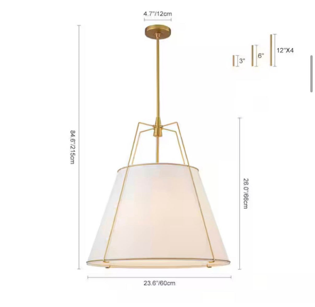 Haven Modern Farmhouse 4-Light Brass Frame Pendant Light
