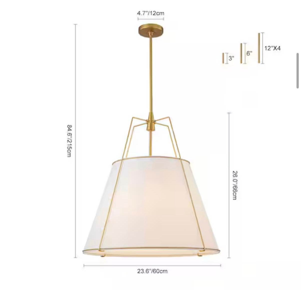 Haven Modern Farmhouse 4-Light Brass Frame Pendant Light