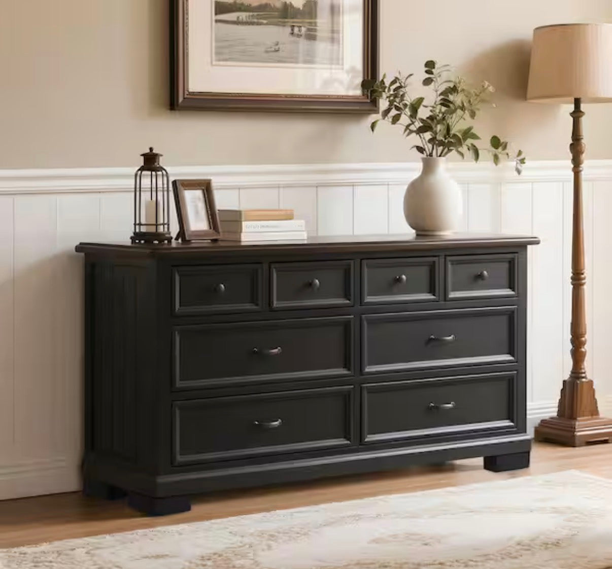 Set of 4 Black L-Shaped Wooden Furniture Legs