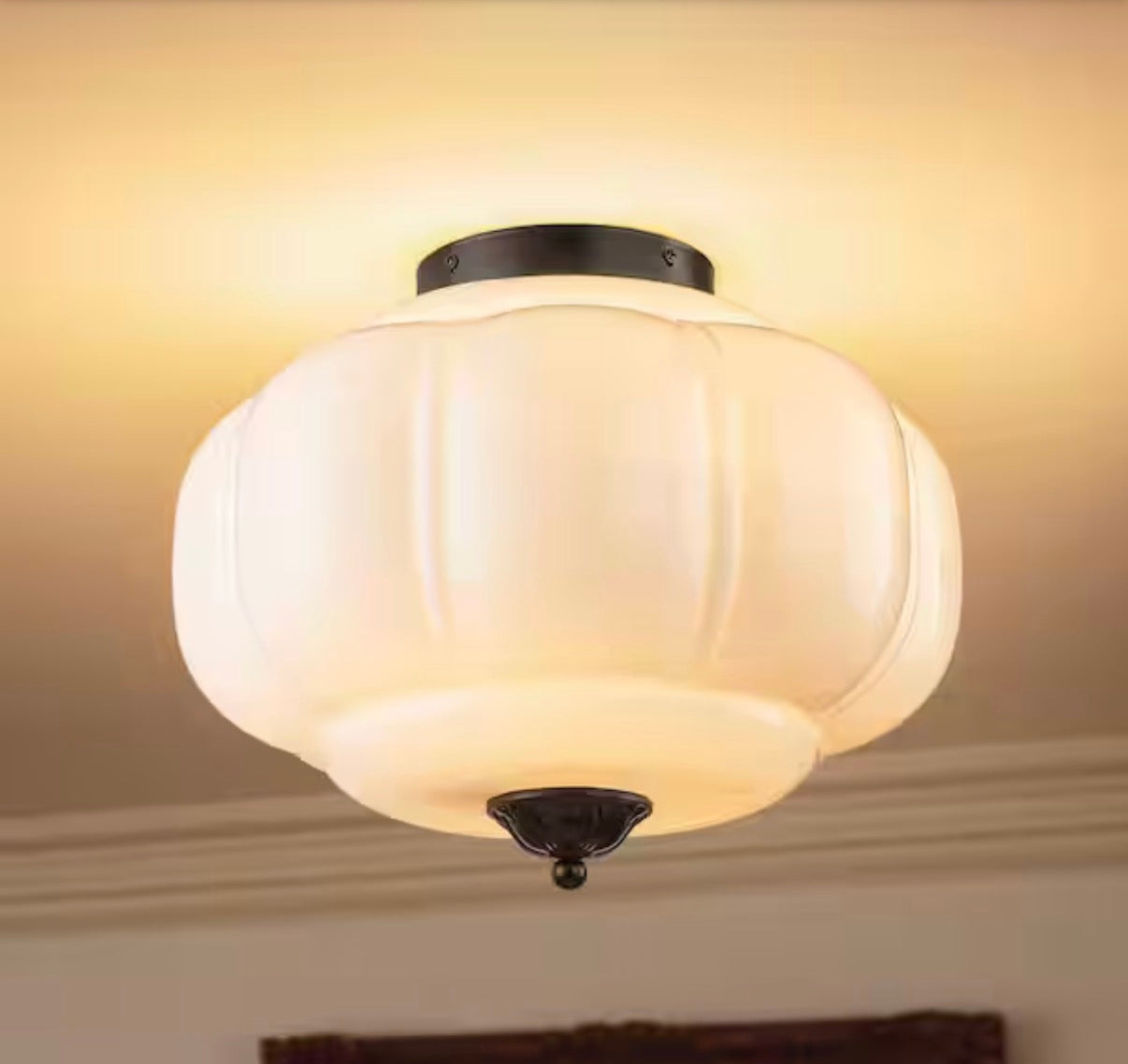Elizabeth 15" Frosted Glass Semi-Flush Mount Ceiling Light