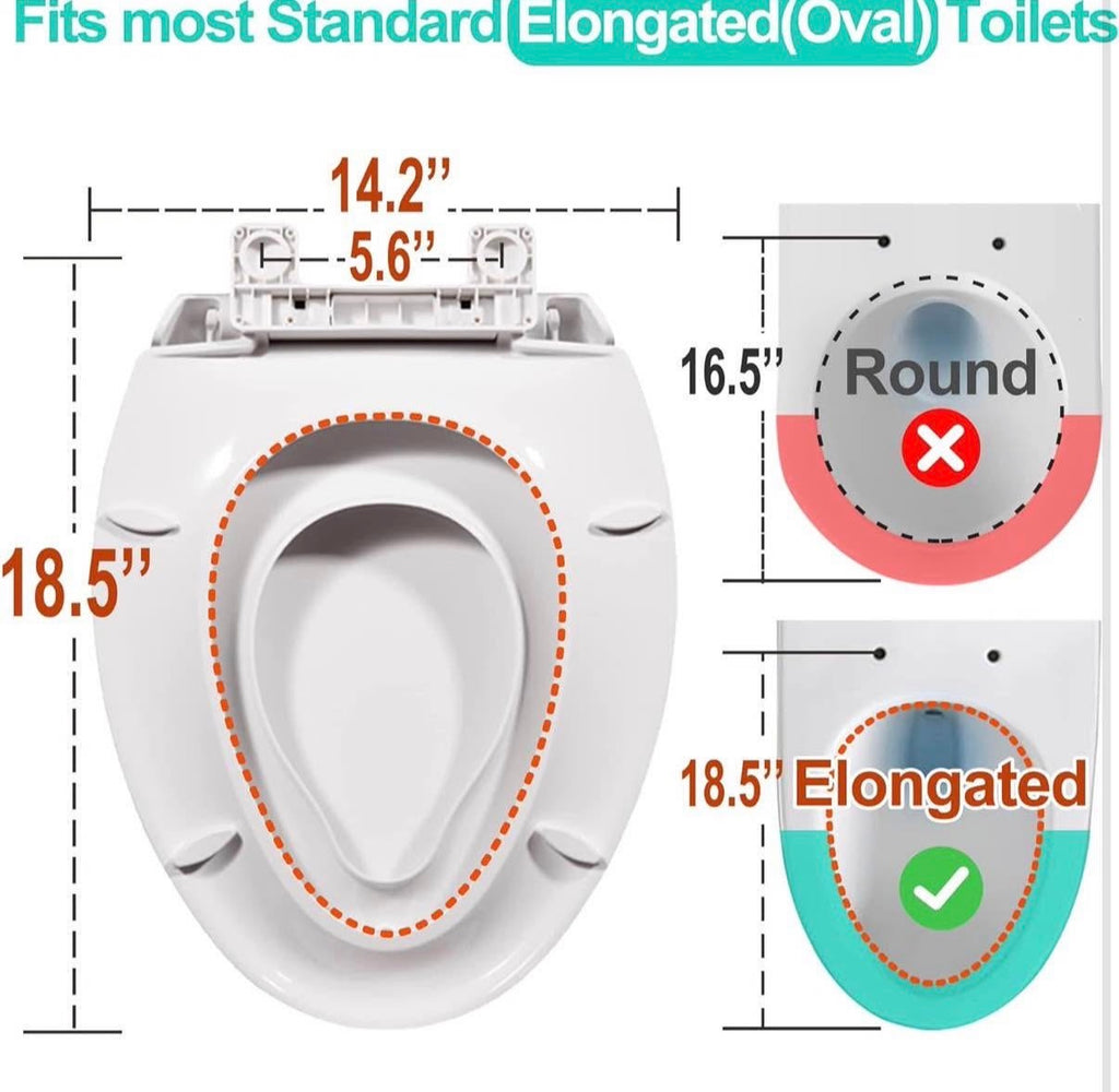 Elongated Toilet Seat with Built-in Potty Training Seat