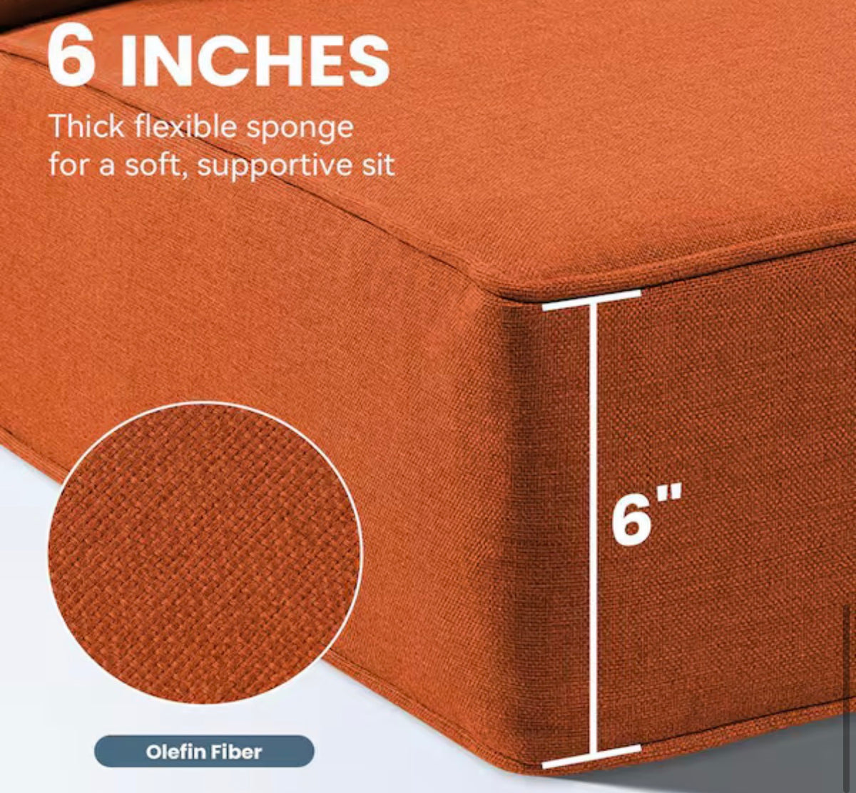 22 in. x 24 in. x 6 in. Outdoor Chair Cushion Set in Orange