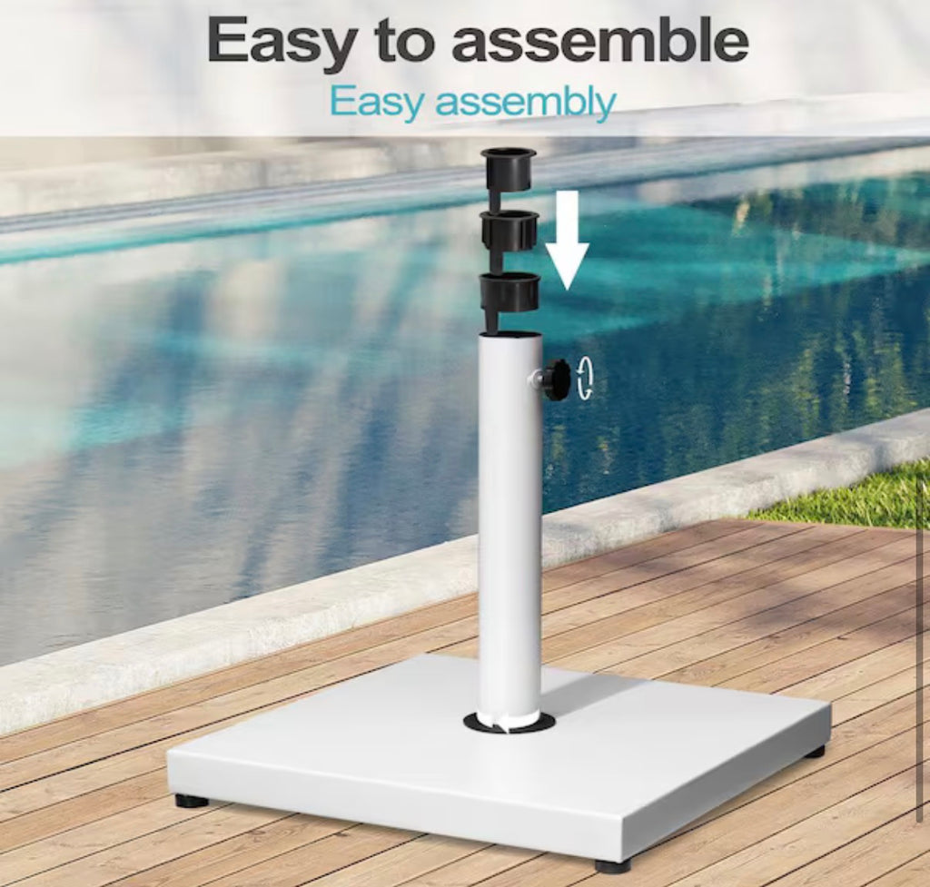 43 lbs. Cement Concrete  Steel  Patio Umbrella Base