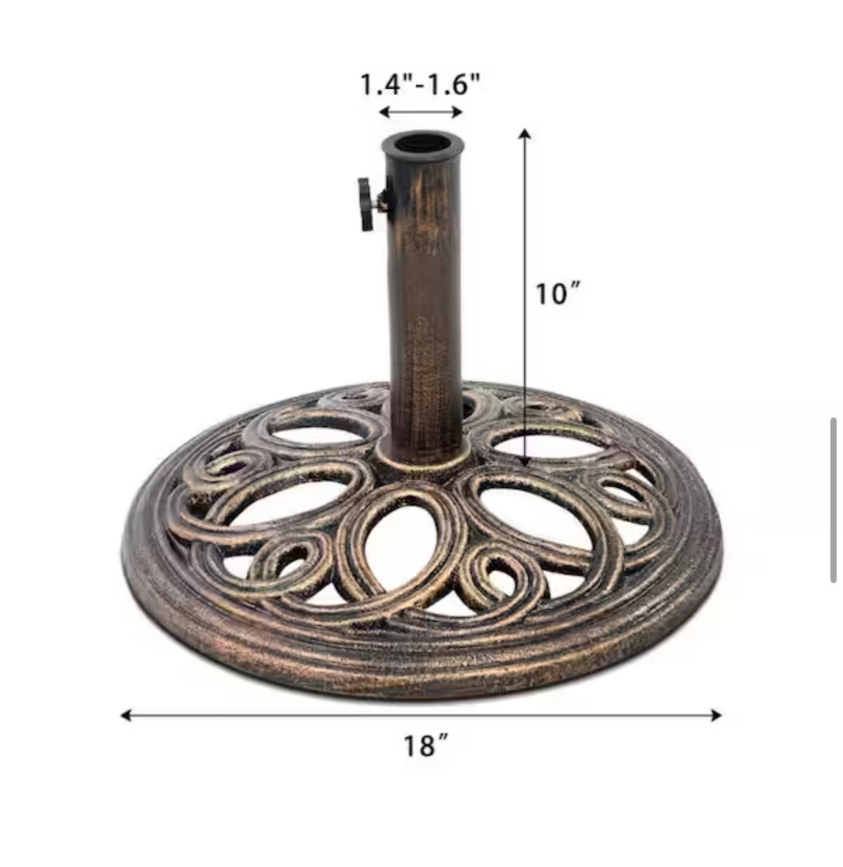 Cast Iron Round Patio Umbrella Base