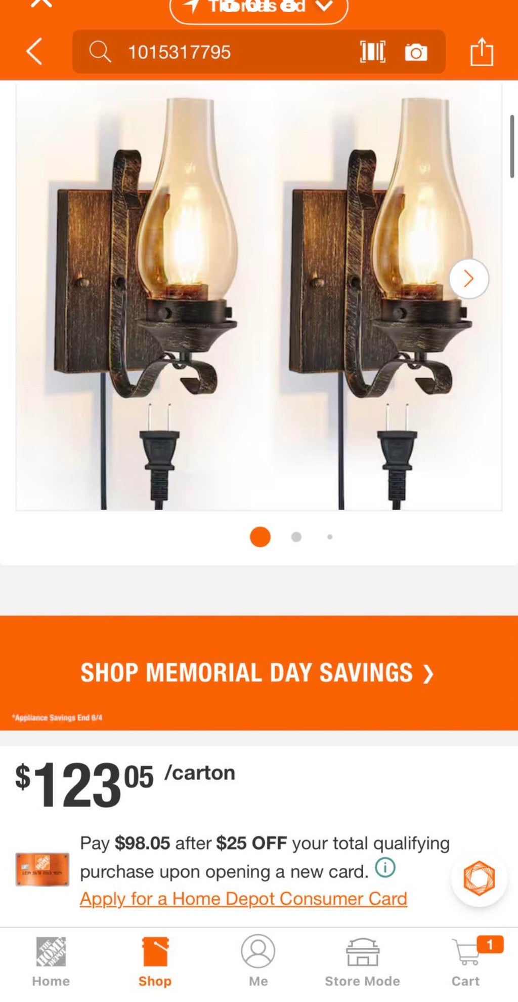 12 in. 2-Light Black and Gold Rustic Farmhouse Plug-in Wall Sconce