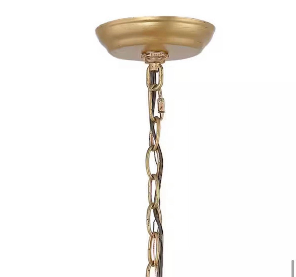 10 in. 3-Light Iron Classic Modern Lantern LED Brass Gold Pendant