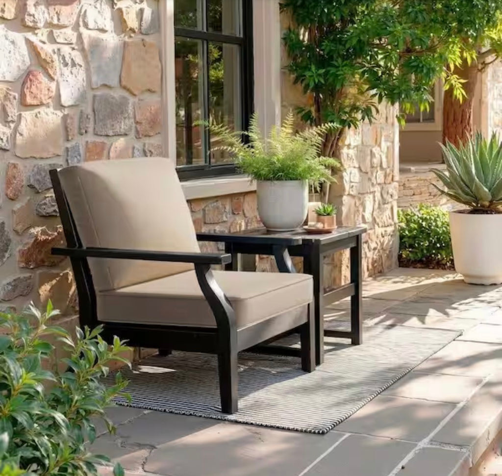 22 in. x 21 in. x 3.5 in. Patio Couch Cushion Set in Beige