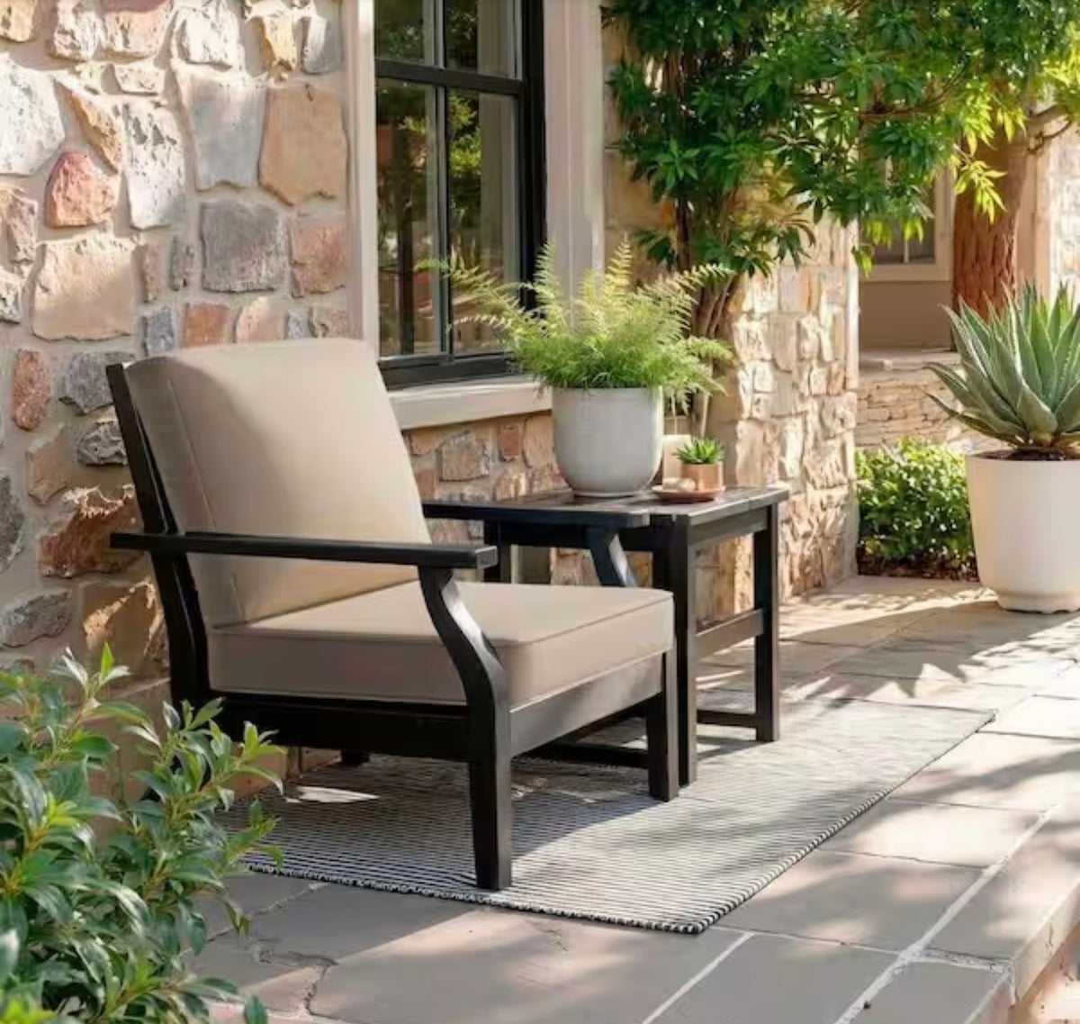 22 in. x 21 in. x 3.5 in. Patio Couch Cushion Set in Beige