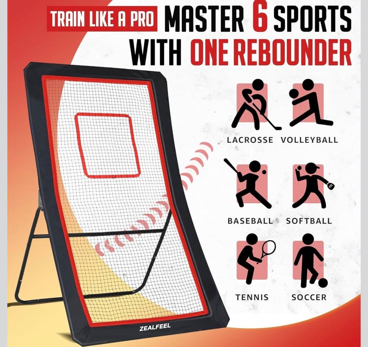 4x7FT  Rebounder Perfect for Lax Baseball Volleyball & Soccer