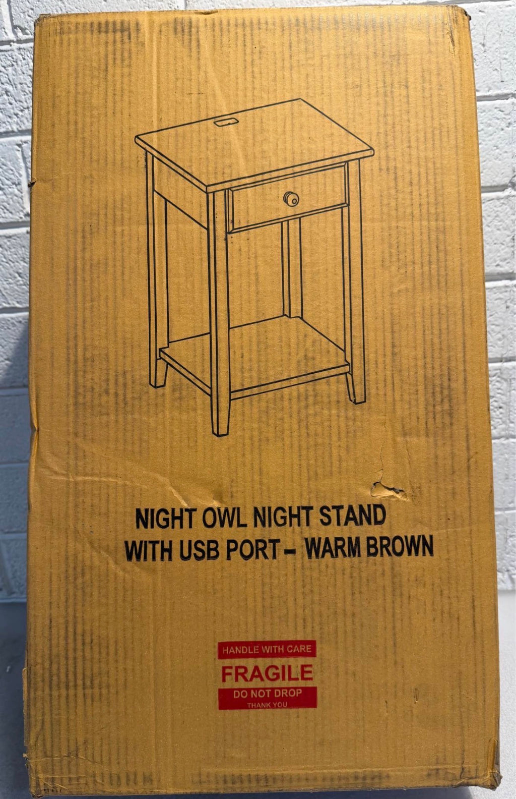 Night Owl Brown  Nightstand with USB Port