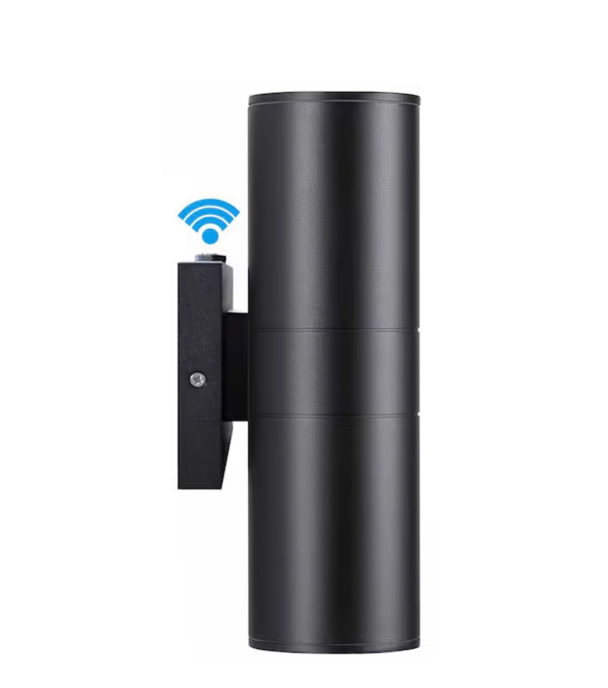 LED Black Dusk to Dawn Outdoor Cylinder Wall Lantern Sconce