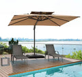 11.5 ft. x 9 ft. Double Top 360° Rotation Cantilever Patio Umbrella