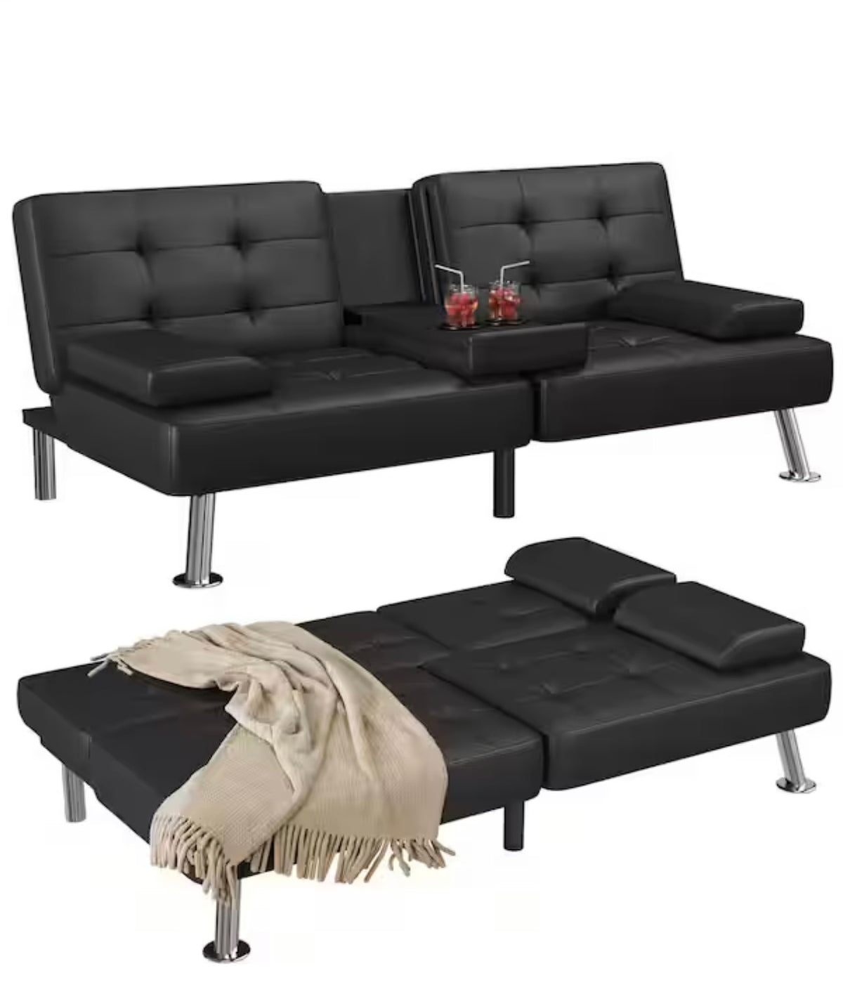 65 in. Convertible Sofa Bed Love Seat ( used )