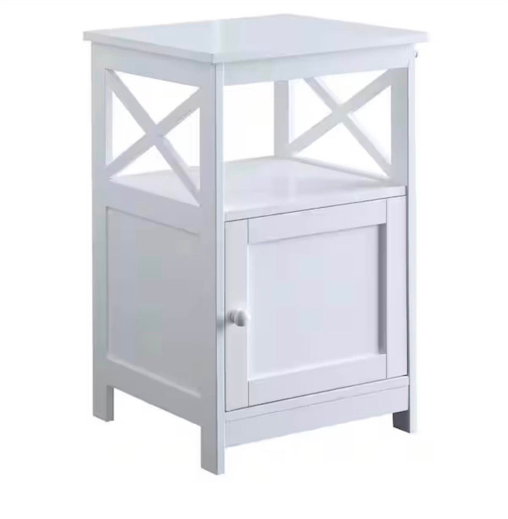 Oxford End Table with Storage Cabinet and Shelf
