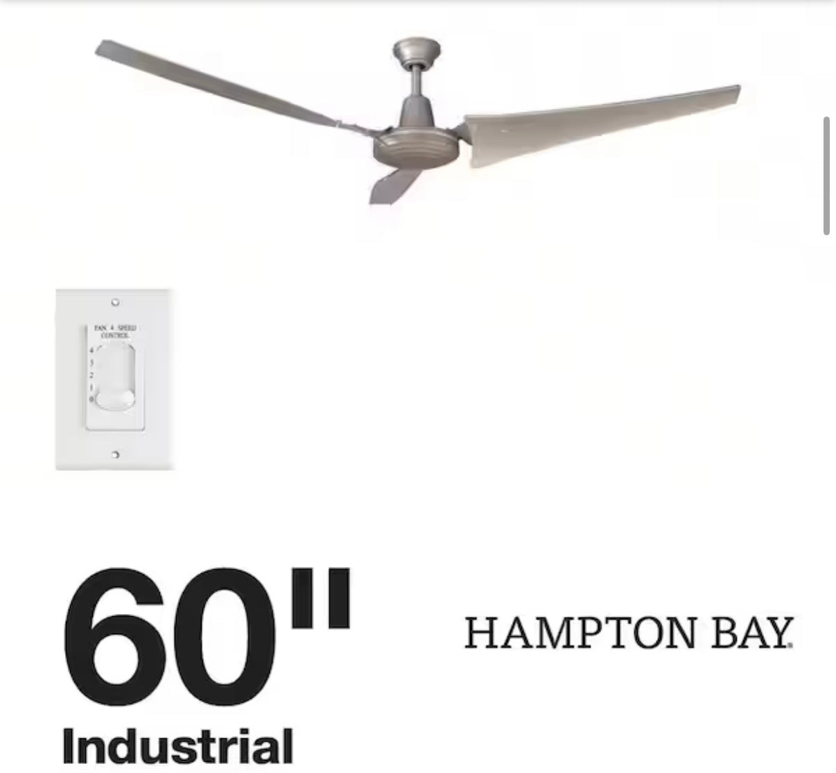 Industrial 60 in. Indoor/Outdoor Ceiling Fan with Wall Control