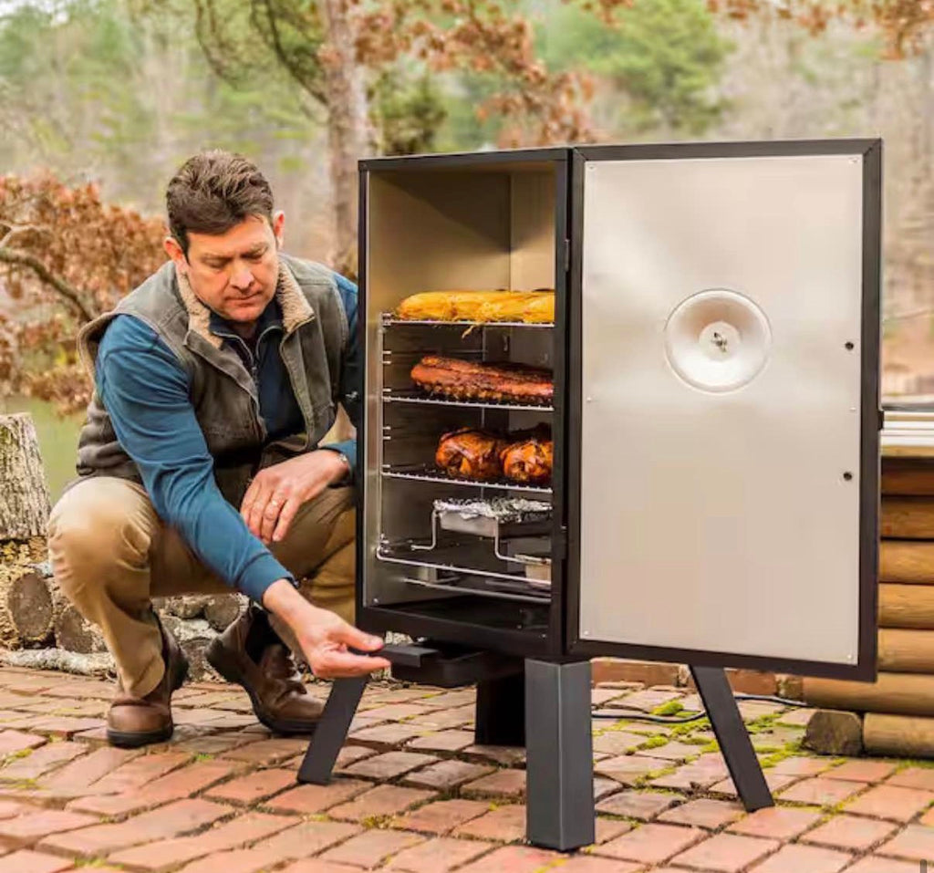 30 in. Analog Electric Smoker in Black with 3 Racks