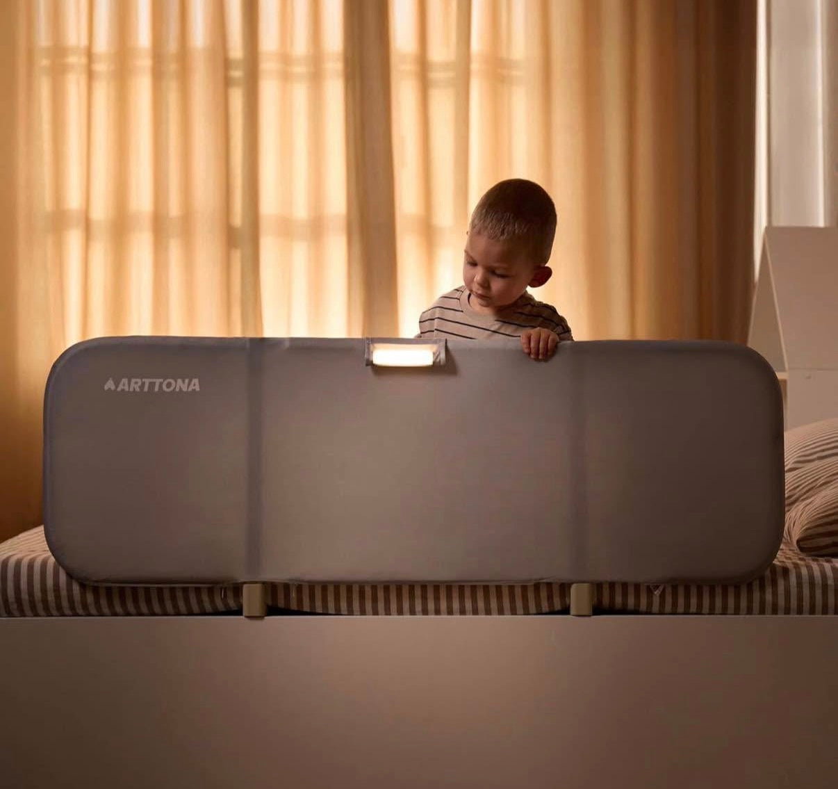 Toddler Bed Rail with Night Light  32 inch
