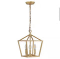 3-Light Iron Classic Modern Lantern LED Brass Gold Pendant