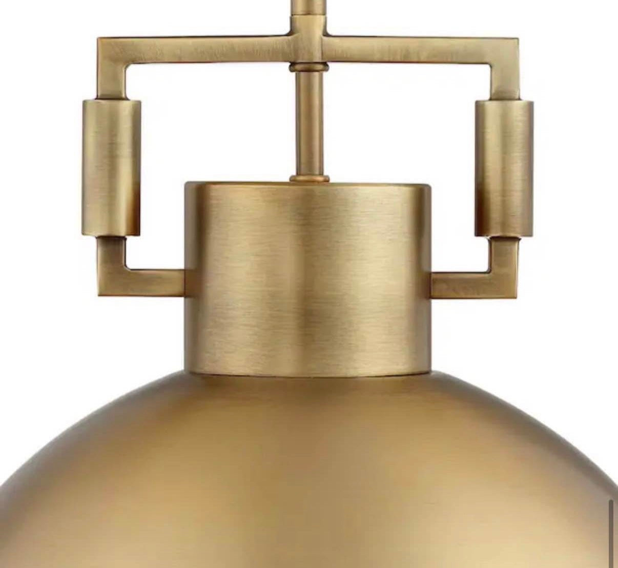Antiqued Brass Shaded Pendant Light