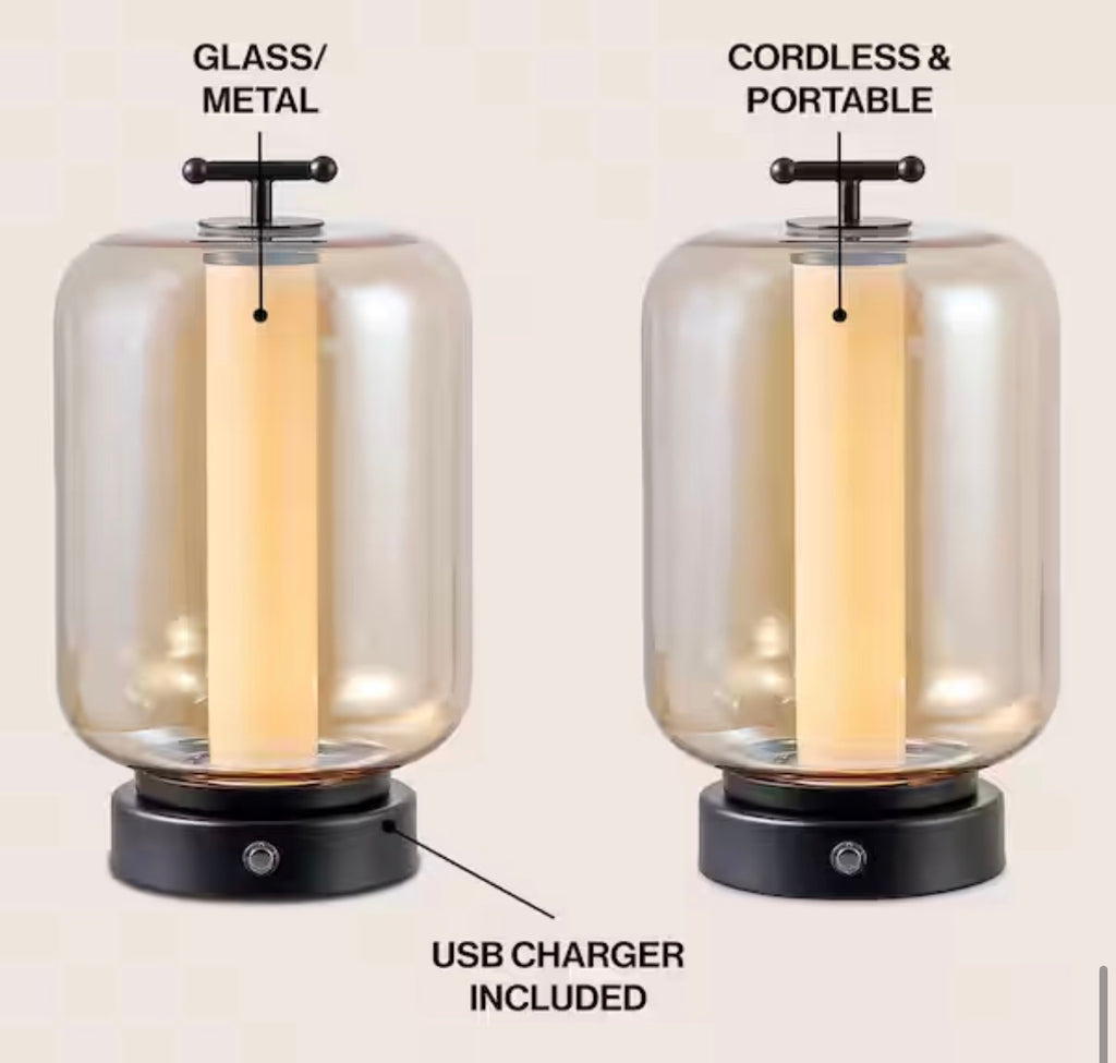 Milou 10.75 in. Rechargeable/Cordless Table Lamps set of 2