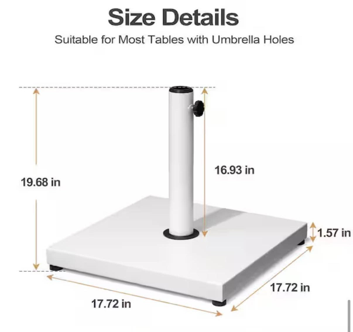 43 lbs. Cement Concrete  Steel  Patio Umbrella Base