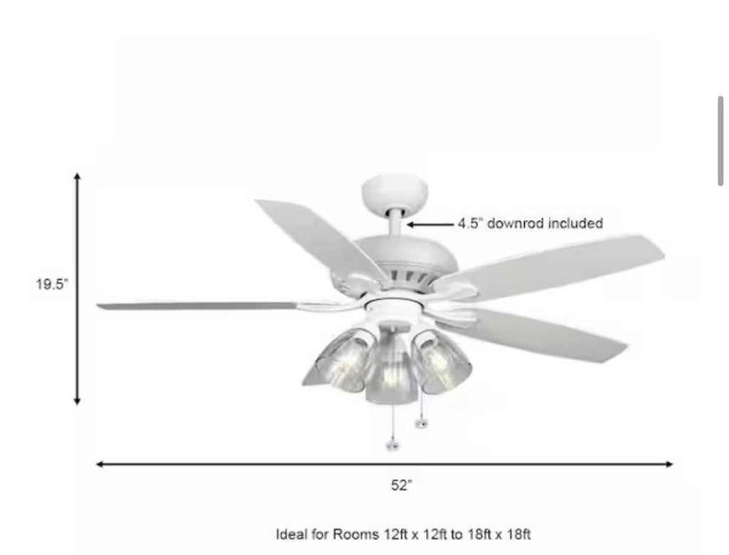 Rockport 52 in Indoor LED White Ceiling Fan