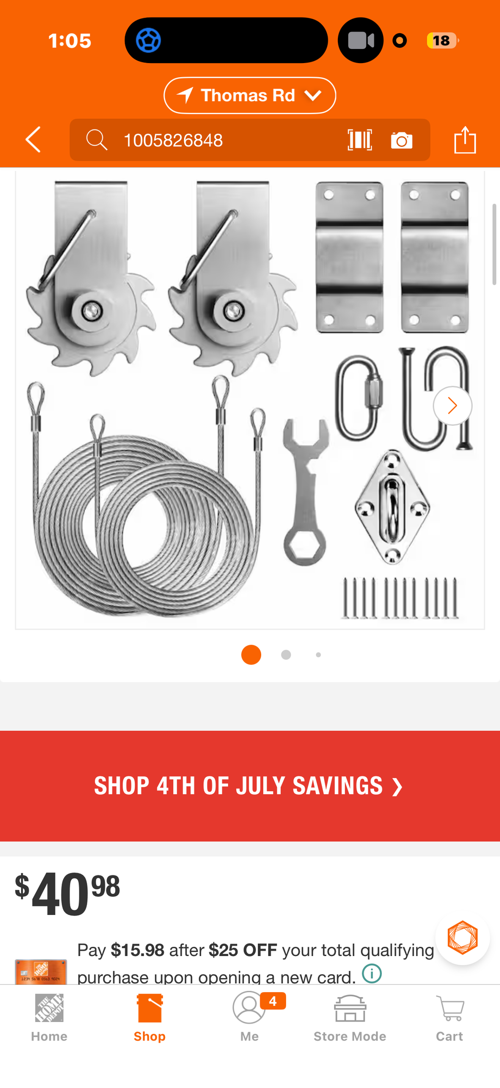 Sun Shade Sail Canopy Cable Wire Installation Kit.