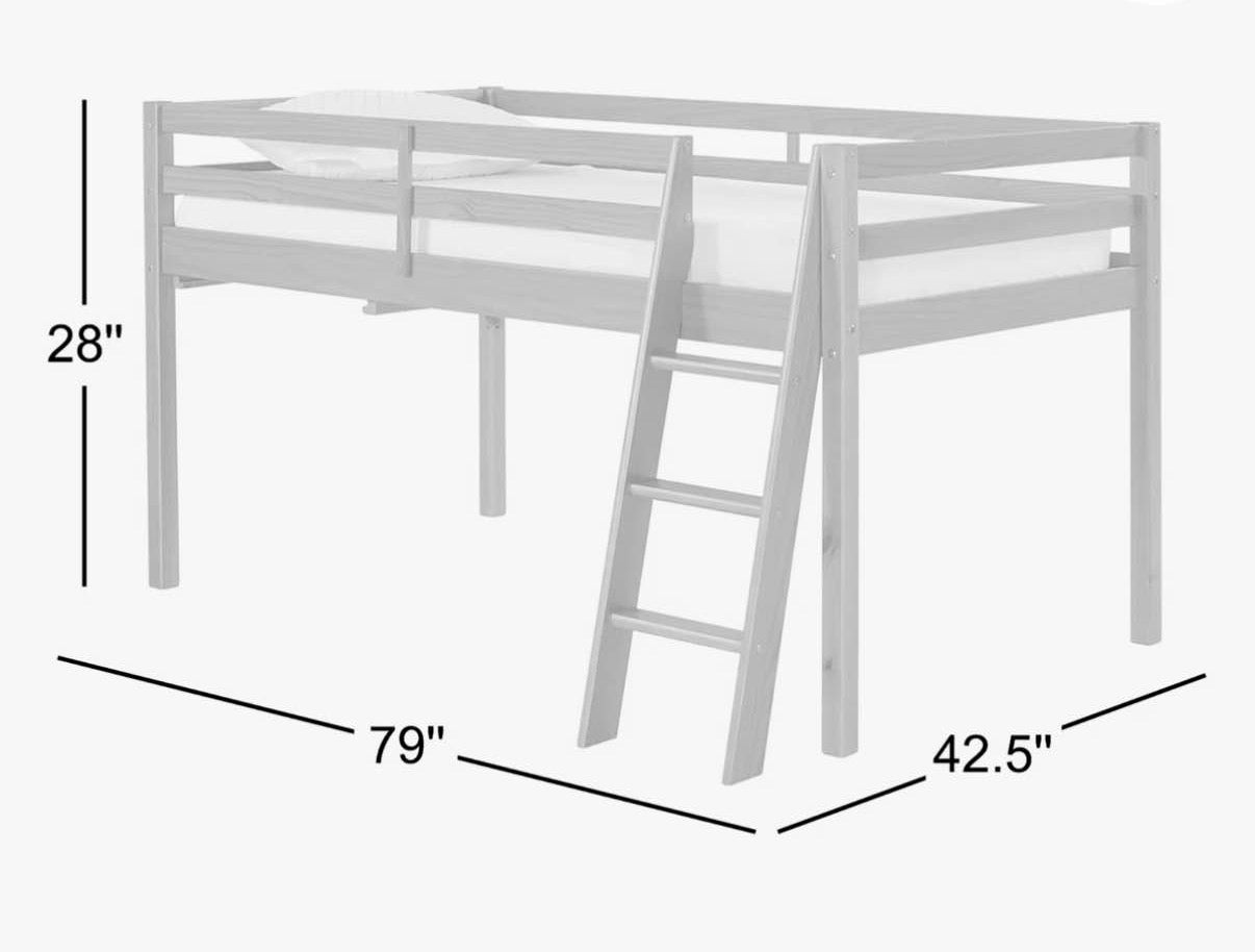 Roxy Twin Size Junior Wood Loft Bed