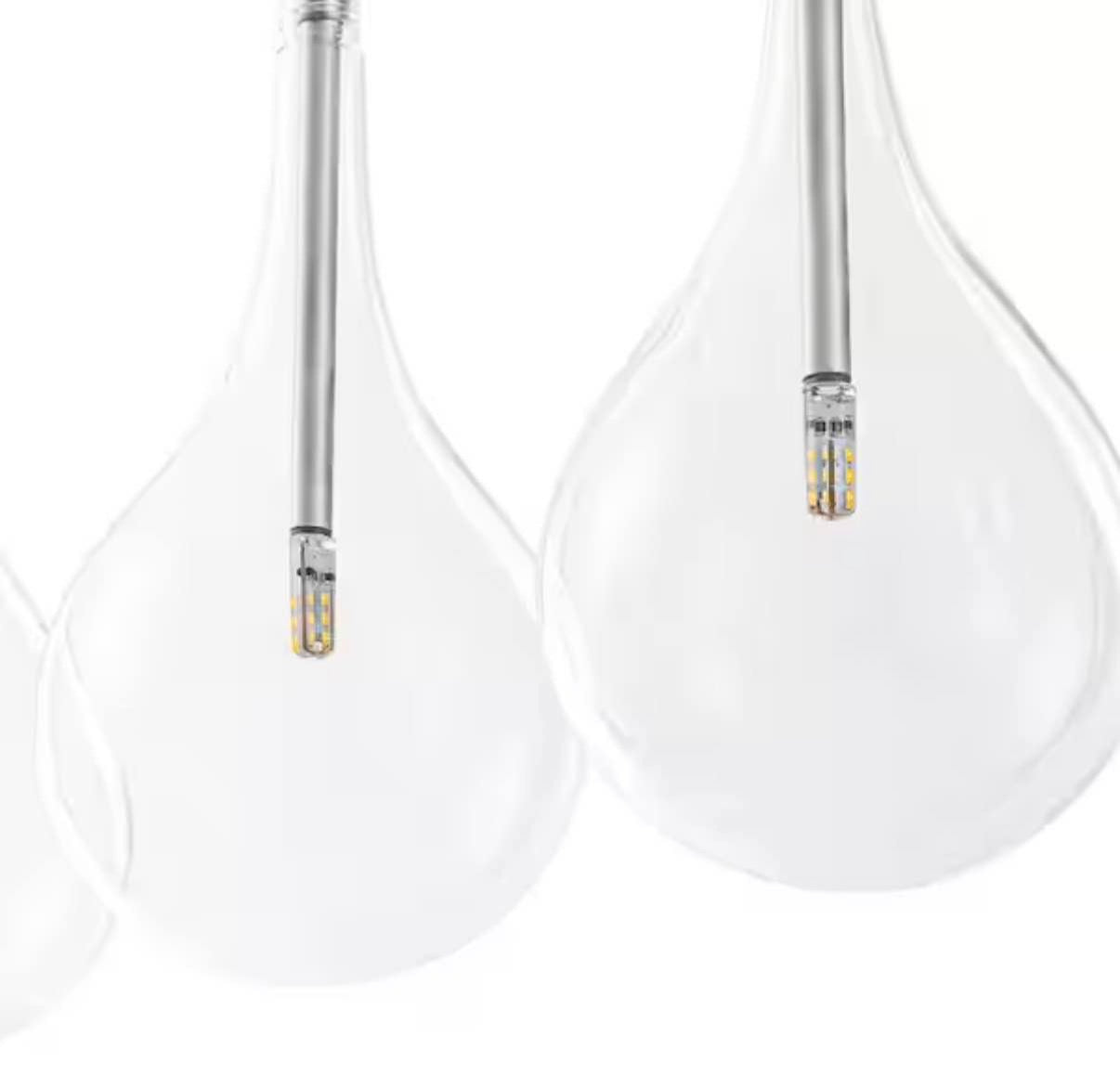 5 Light Silver Chandelier Ceiling Lighting With Clear Glass Shade