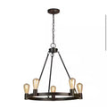 5-Light Wagon Wheel Candlestick Chandelier