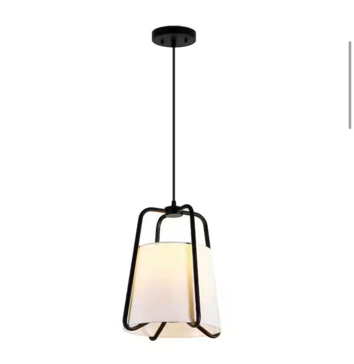 Marduk 1-Light Blackened Bronze Contemporary Fabric Pendant