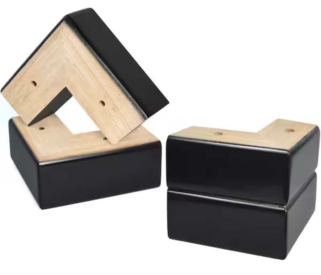 L-Shaped Solid Wood Legs for Furniture  (4-Pack)