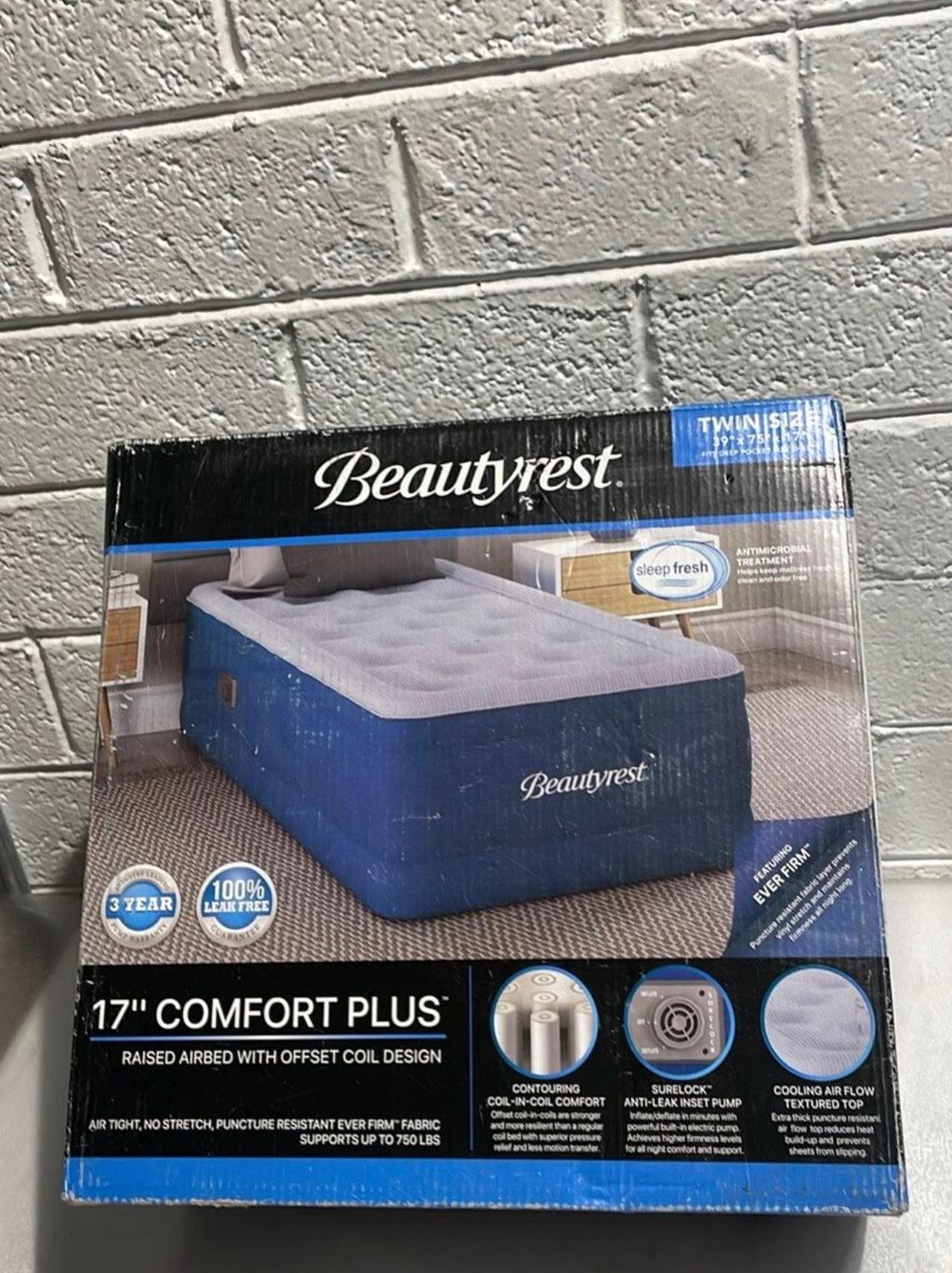 17" Comfort Plus Air Bed Mattress with Built-in Pump Twin Size