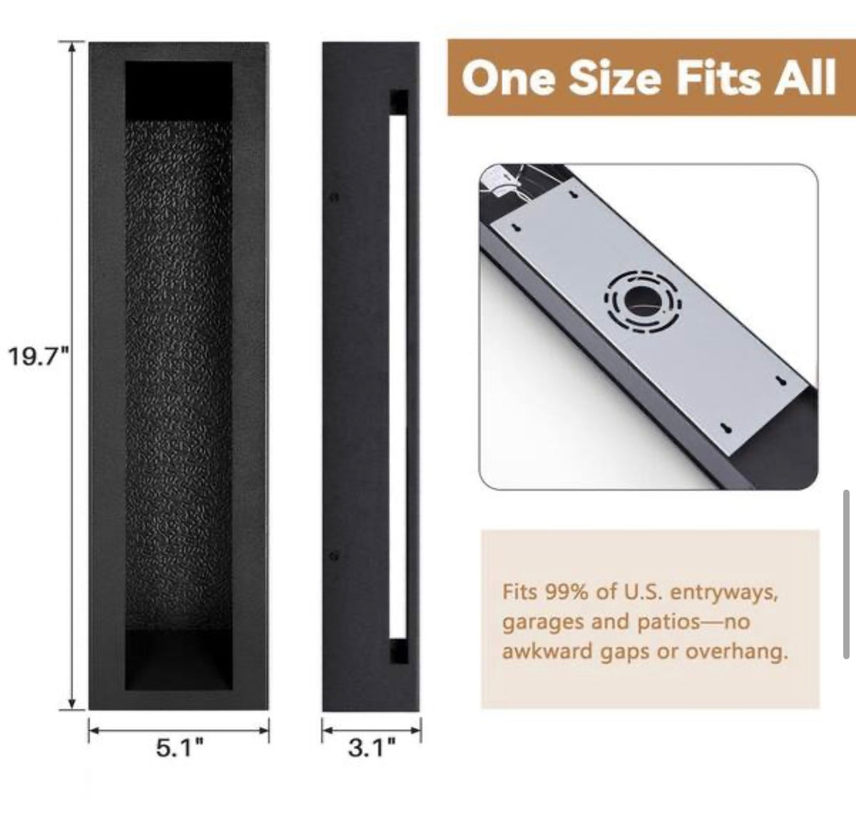 19.6 in. Black LED Outdoor Wall Lantern Sconce