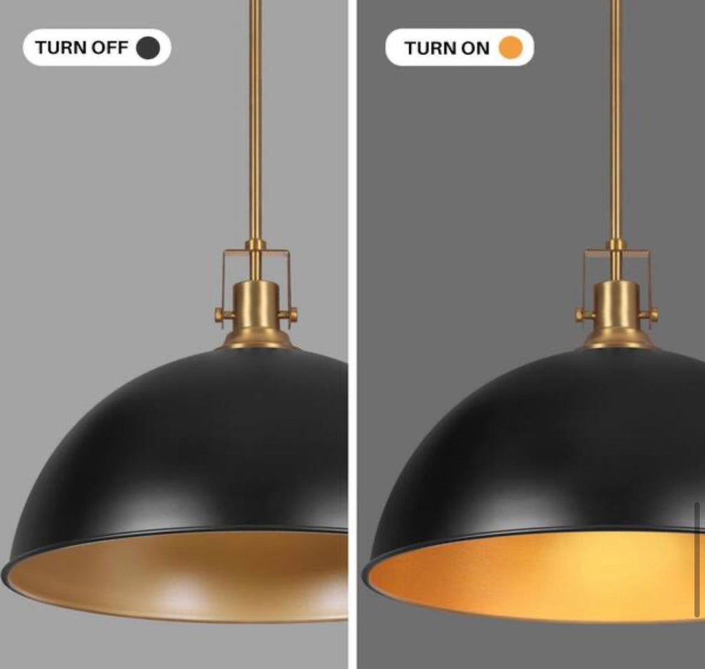 Industrial Single Pendant Light with Metal Dome Shade