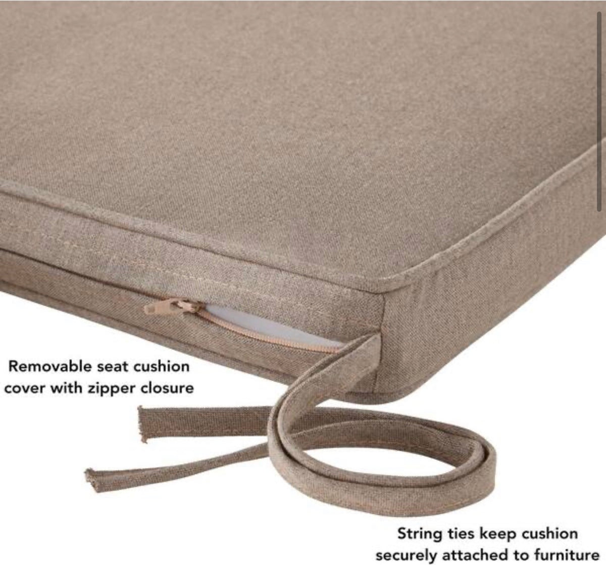 Sunbrella Cast Shale Square Reversible Outdoor Seat Cushion (4-Pack)