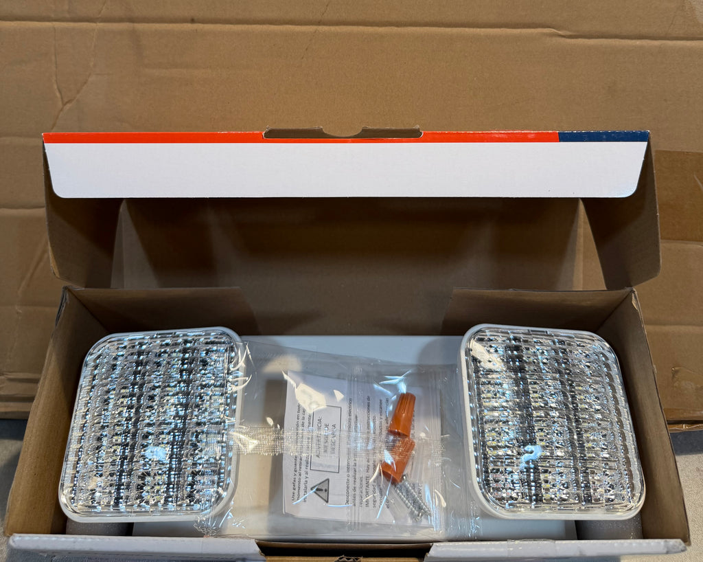 Integrated LED White Emergency Light Fixture with Battery