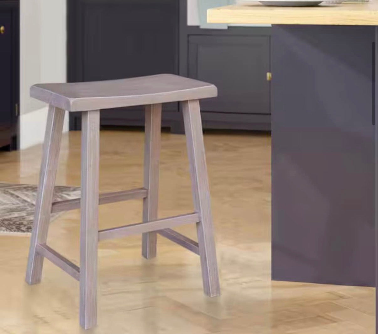 Saddle Seat Solid Wood Stool 24 In