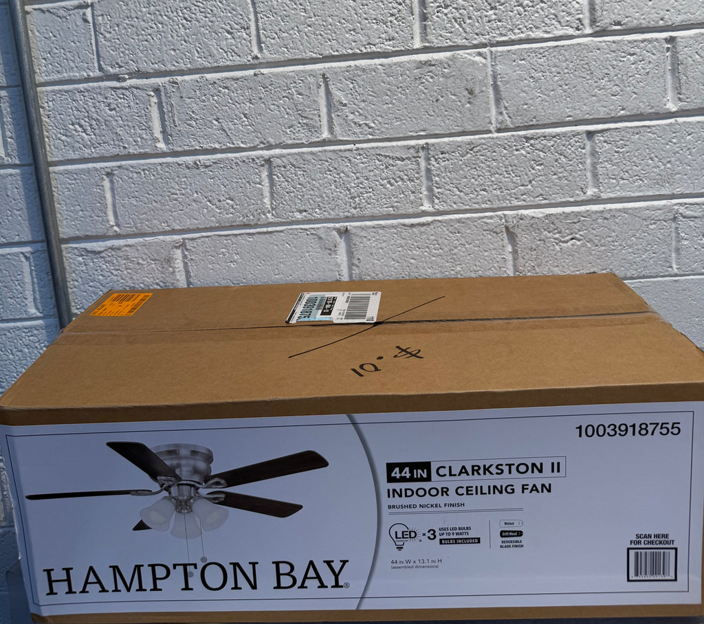 Clarkston II 44 in. LED Indoor Brushed Nickel Ceiling Fan