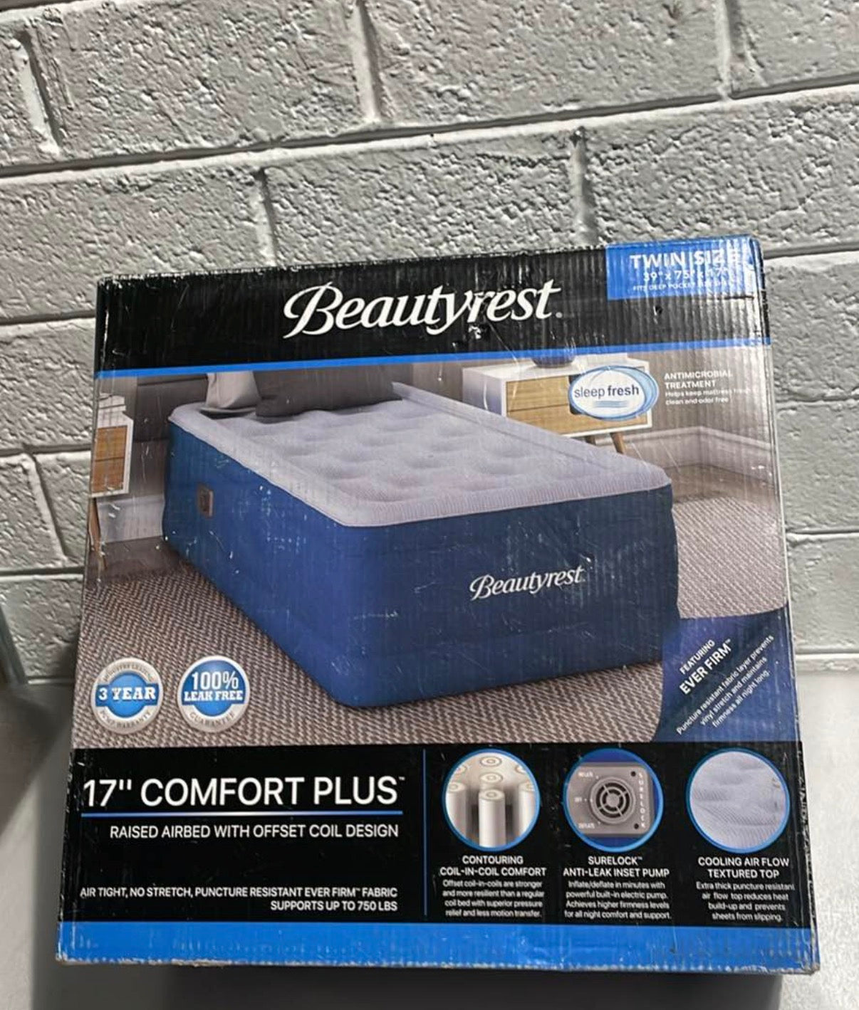 17" Comfort Plus Air Bed Mattress with Built-in Pump Twin Size