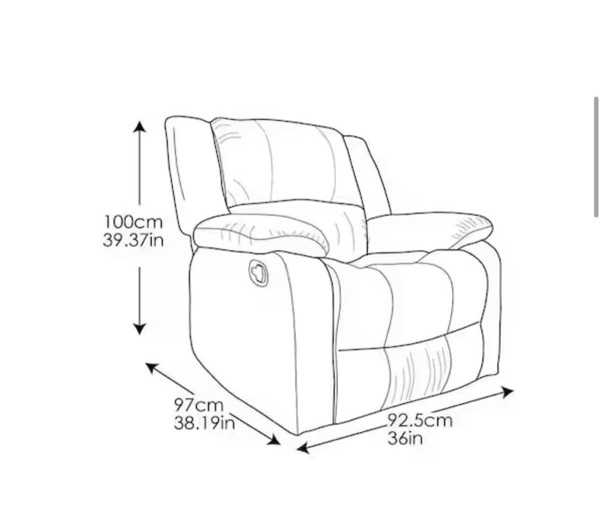 Preston 38 in. Width Big and Tall Beige Recliner