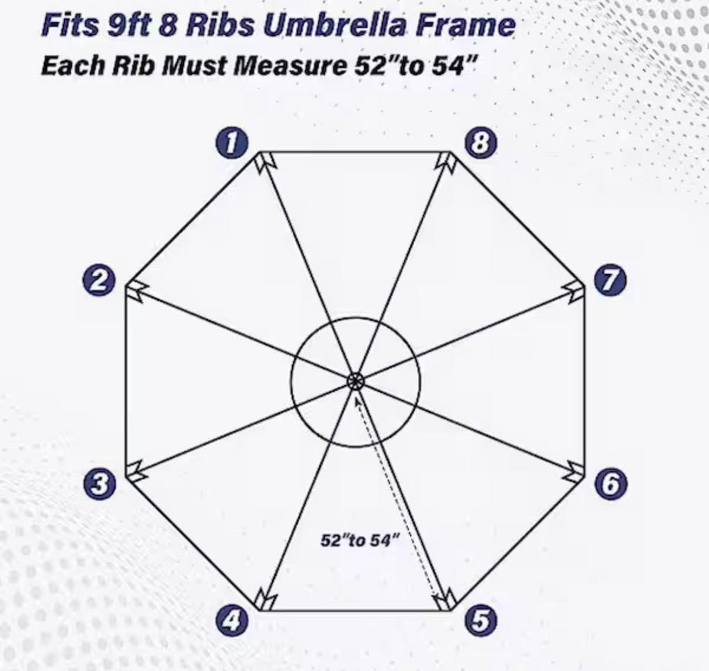 9 ft.Patio Umbrella Replacement Canopy