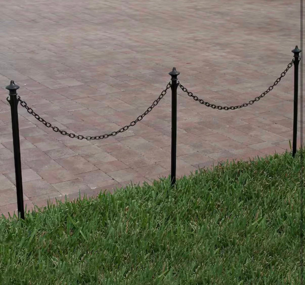 Black Colonial Poles and Chain Kit (12-Pack)
