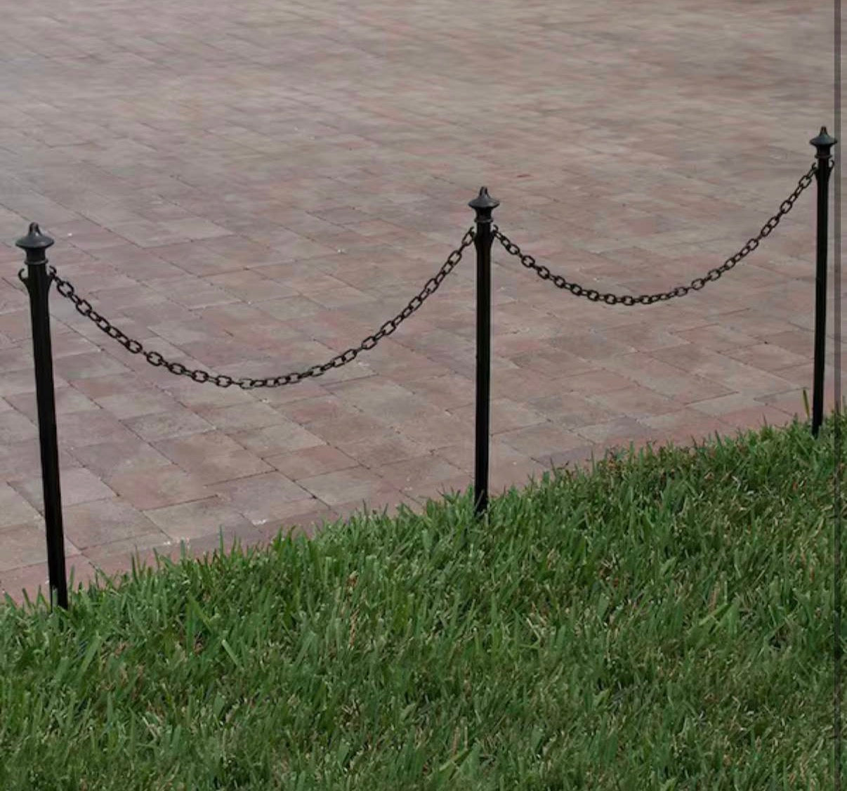 Black Colonial Poles and Chain Kit (12-Pack)