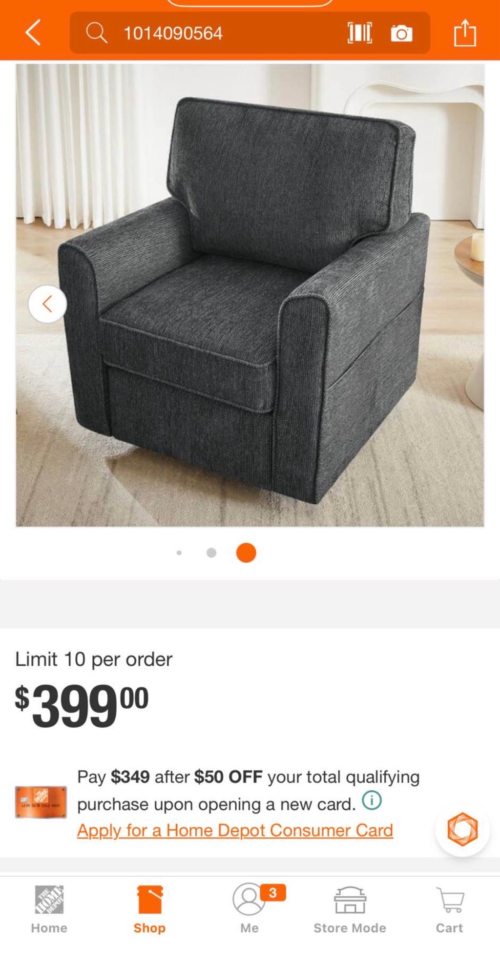 360° Swivel Chair Luxurious Chenille