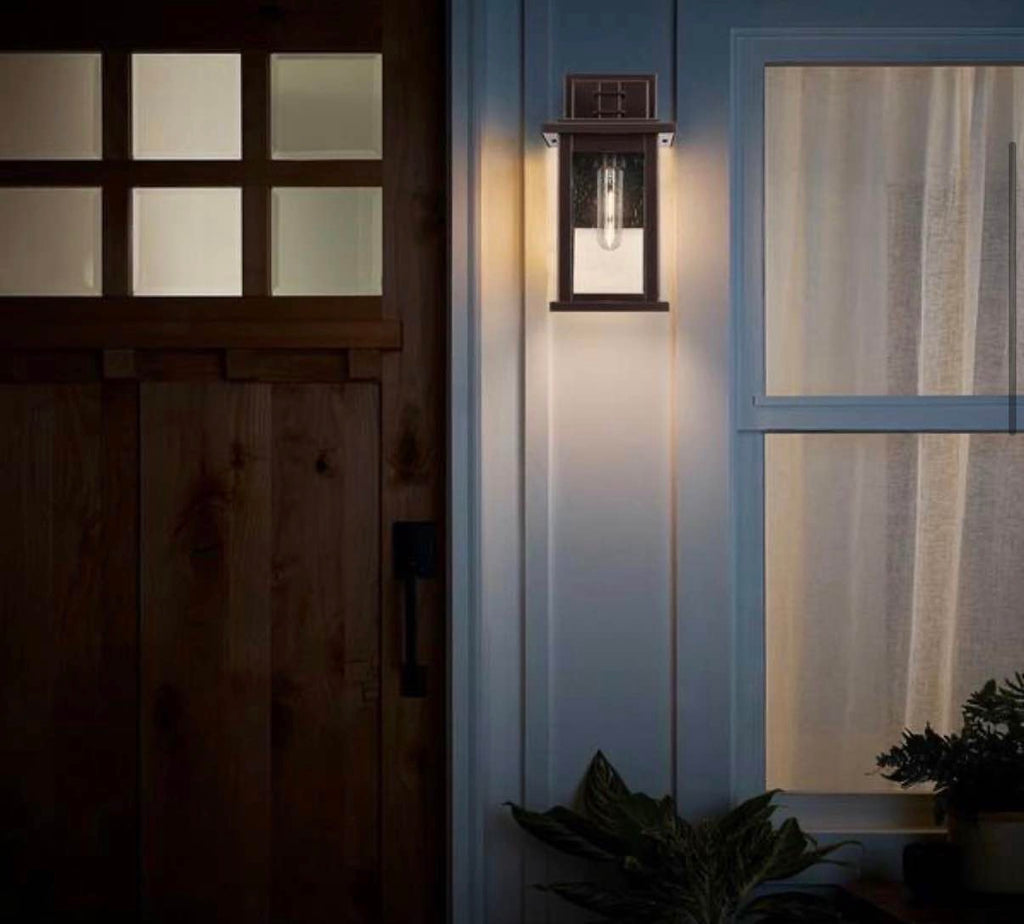 1-Light Oil Rubbed Bronze Outdoor Wall Lantern Sconce